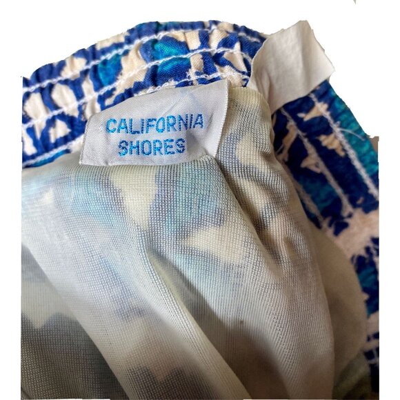 Vintage California Shores 1990s swim trunks shorts 26W x 16L rash guard STAINS - Picture 6 of 12